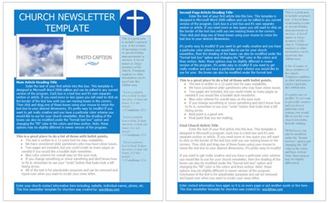 Promote your church sermons and services in minutes with custom designs. Free Church Newsletter Templates - WordDraw.com