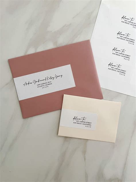 Wrap Around Address Label Template Matching Rsvp Label For Wedding