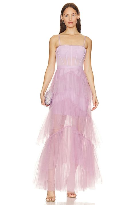 Bcbgmaxazria Corset Tulle Gown In Orchid Revolve