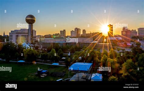 Sunrise In Knoxville Tennessee And Skyline Stock Photo Alamy