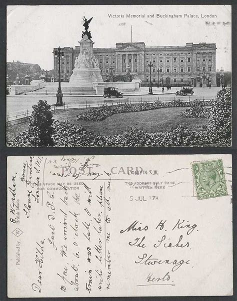 London 1917 Old Postcard Queen Victoria Memorial Buckingham Palace