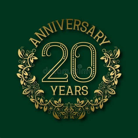 Twenty Years Anniversary Celebration Patterned Logotype 20th