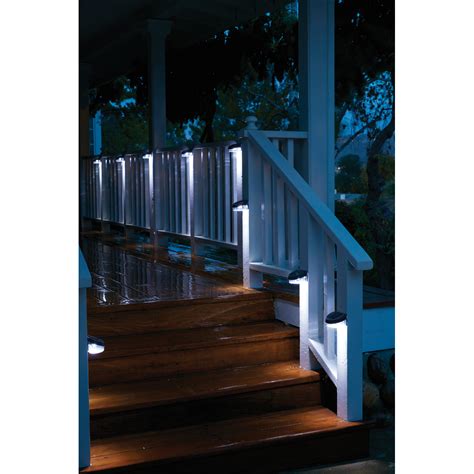 Outdoor lights add style and valuable lighting to your walkways, deck, patio or yard. Solar LED Fence Light - 4 Piece