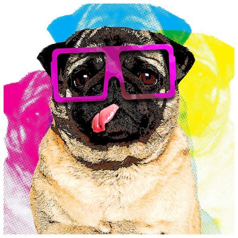 Add a realistic forest scene to your den or a playful cartoon to your nursery without opening a can of paint. Pug in Glasses Canvas Wall Art, 12" x 12" | At Home