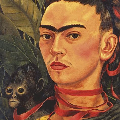 Self Portrait With A Monkey 1940 Detail Artist Kahlo Paintings