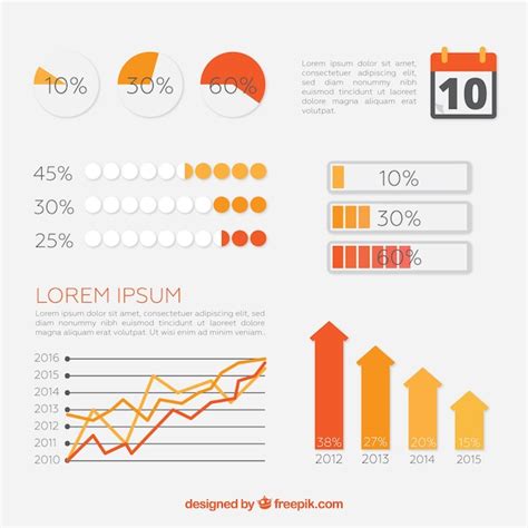 Free Vector Collection Of Infographic Elements In Orange Tones