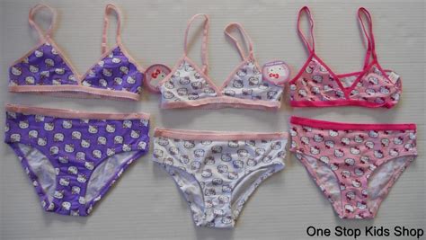 Hello Kitty Girls 6 6x 7 8 10 12 14 16 Cami Set Bra And Panties Underwear Pjs