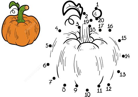 Draw Dot To Dots Pumpkin Coloring Page Free Printable Coloring Pages