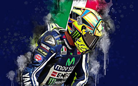 Download Wallpapers Valentino Rossi 4k Grunge Style