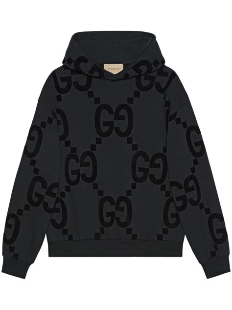 Gucci Gg Flocked Cotton Hoodie Farfetch