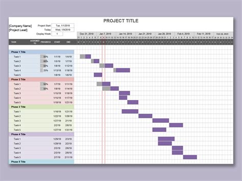 Excel Of Project Gantt Chart Xlsx Wps Free Templates