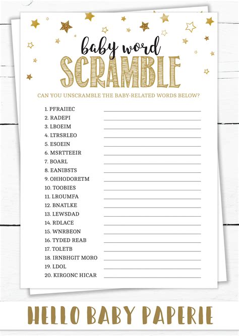 They must unscramble all of the words. Pin on Twinkle Twinkle Baby Shower