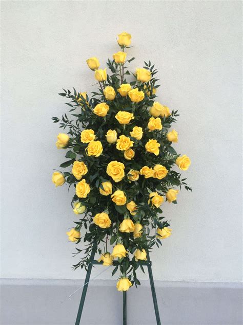 Yellow Rose Standing Spray In Los Angeles Ca Calvary Flower Shop