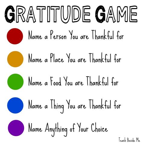 Gratitude Game Printable