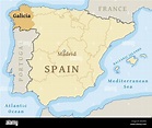 Mapa de localización de la comunidad autónoma de Galicia en España ...
