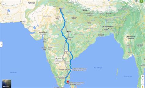 Route Map To Rameswaram Temple