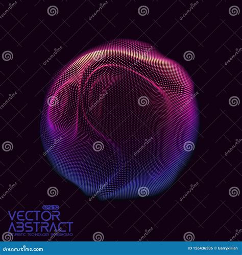 Vector Abstract Sphere Of Particles Points Array Futuristic Vector