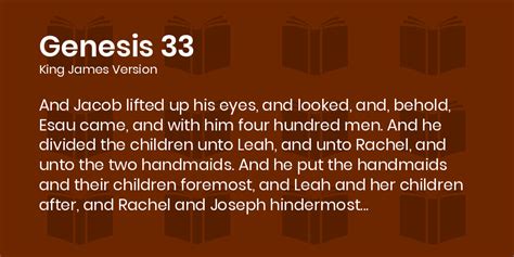 Genesis 33 Kjv And Jacob Lifted Up His Eyes And Looked And Behold