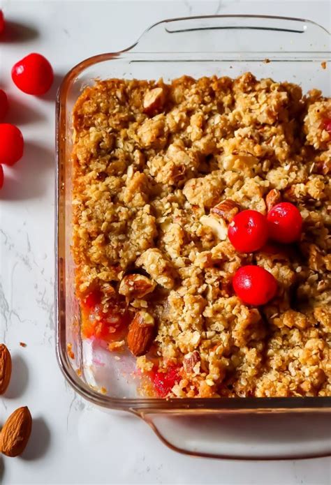 Cherry Crumble With Oats Almond Butter Streusel Recipe Magik Recipe