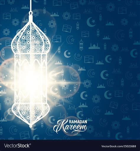 Ramadan Kareem Blue Color Royalty Free Vector Image