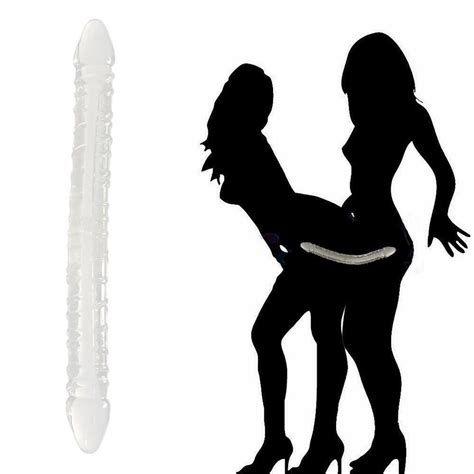 13 8 Double Sided Dong Realistic Dildo Dp Penetration Jelly For Lesbian Clear Ebay