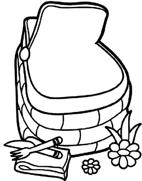 Click request invite to join this board as a contributor. Beautiful Basket Picnic Coloring Page - NetArt