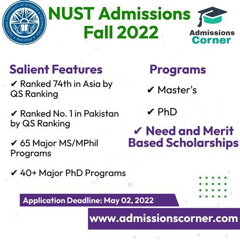 national university of science and technology nust mphil phd admissions fall 2022 admissions