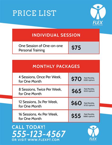 Personal Training Pricing Flyer Template Mycreativeshop