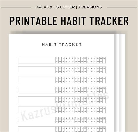 The Printable Habit Tracker Is Shown In Black And White With Text That