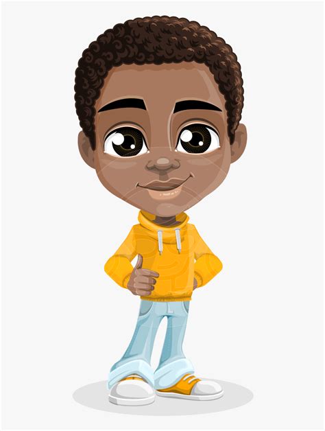 Vector Child Cartoon Character African American Male