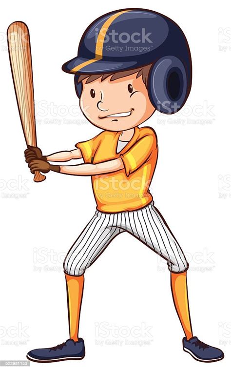 Simple Sketch Of A Male Baseball Player Stock Illustration Download