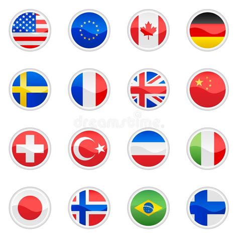 Flag Icon Set Stock Vector Illustration Of Language Swiss 8952830