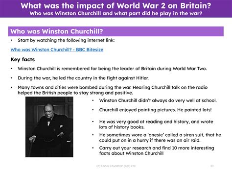 Winston Churchill Info Sheet 5th Grade History