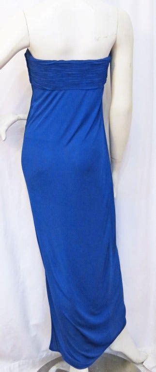 Emanuel Ungaro Blue Strapless Gown At 1stdibs