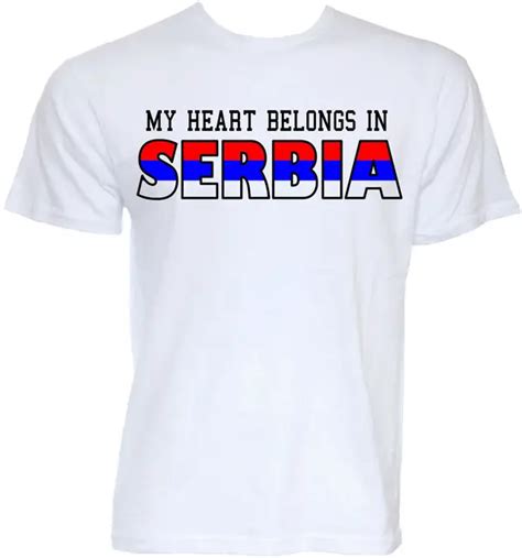 Mens Funny Cool Novelty Serbia Serbian Flag Joke Slogan T Shirts Ts Presents Hip Hop Clothing