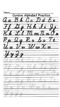Just like printing, cursive writing is typically not presented in alphabetical order. Cursive Alphabet Practice Sheets ENGLISH & SPANISH (with ...