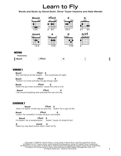 Foo Fighters Learn To Fly Sheet Music Download Printable Alternative Pdf Score How To Play