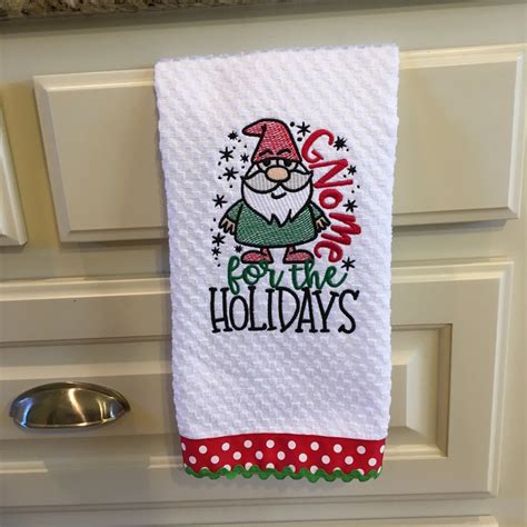 Funny Christmas Kitchen Towel Dish Towel Tea Towel Embroidered Etsy