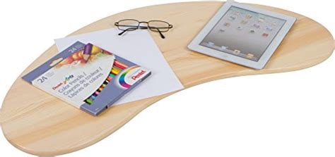 315″ Portable Curved Shape Light Wood Lap Desk By Trademark