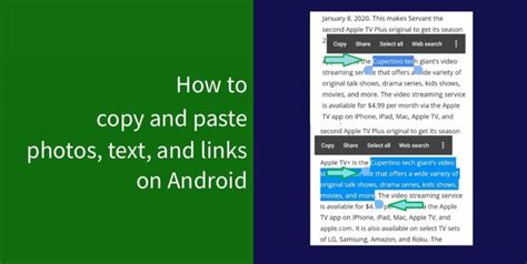How To Copy And Paste Photos Text Links On Android