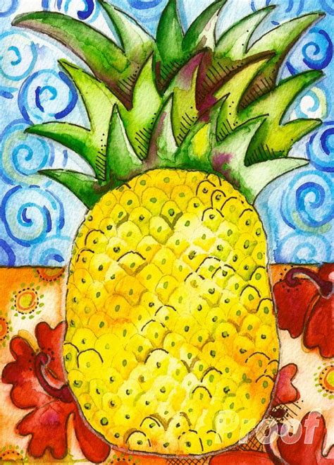 Pineapple Giclee Fine Art Print 8x10 By Limezinniasdesign Pineapple