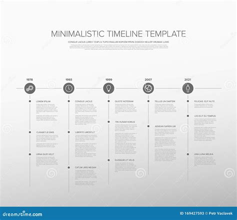 Minimalistic Black And White Timeline Template Stock Vector