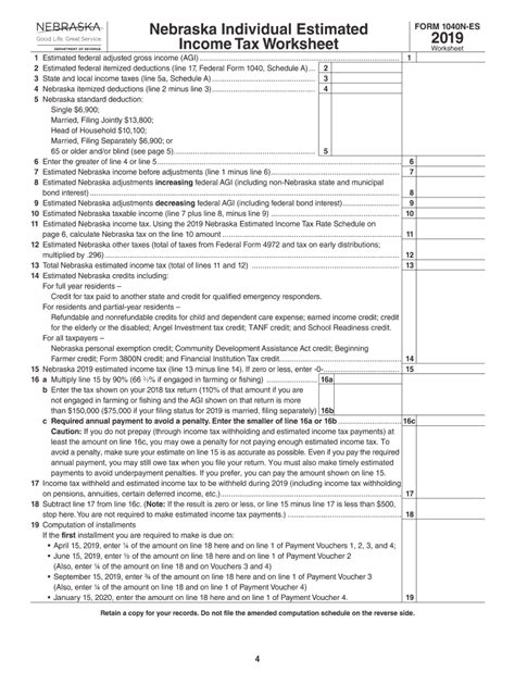 Nebraska Estimated Tax Form 2023 Printable Forms Free Online