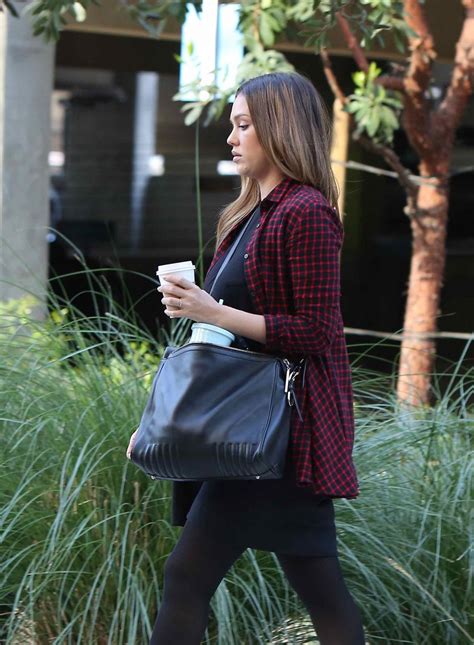 Pregnant Jessica Alba Arrives At A Business Meeting In