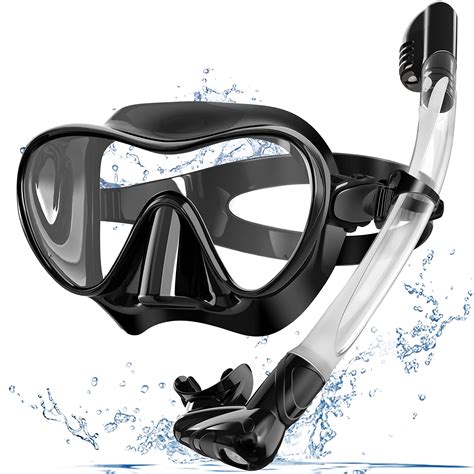 Bairuifu Snorkel Mask 100 Food Grade Silicone Full Dry Top Snorkel Set Anti Fog Tempered Glass