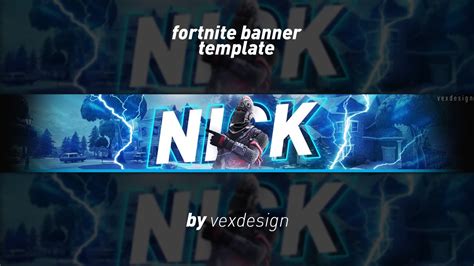 Fortnite Banner Template For Photoshop By Vexdesign Free Download