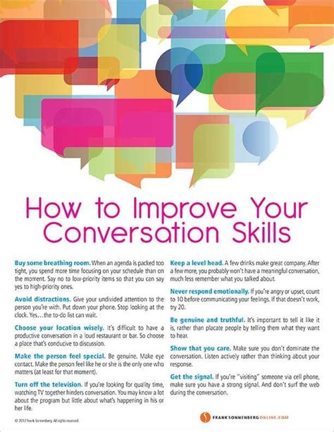 how to improve your conversation skills 10 valuable tips i by frank sonnenber… improve
