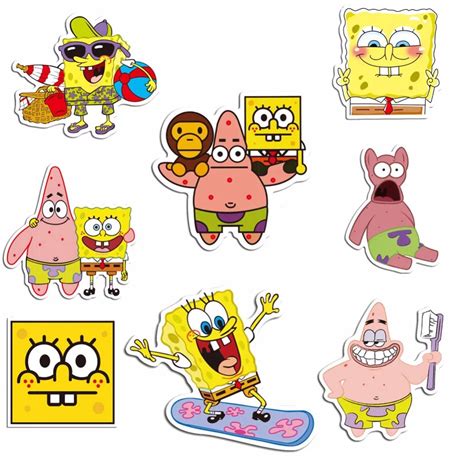 Spongebob Sticker Starfish Cartoon Stickers Waterproof Suitcase Box