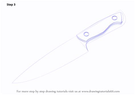 Learn How To Draw A Knife Tools Step By Step Drawing Tutorials
