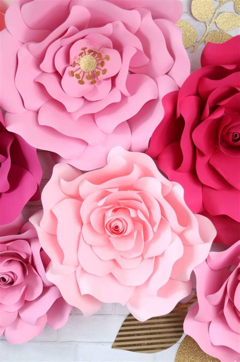 Free templates tutorials for making paper flowers with cricut or silhouette its much faster and easier to cut the large petals by hand but cricut is great for making. How to Make Large Paper Flowers By Hand or With a Cricut ...